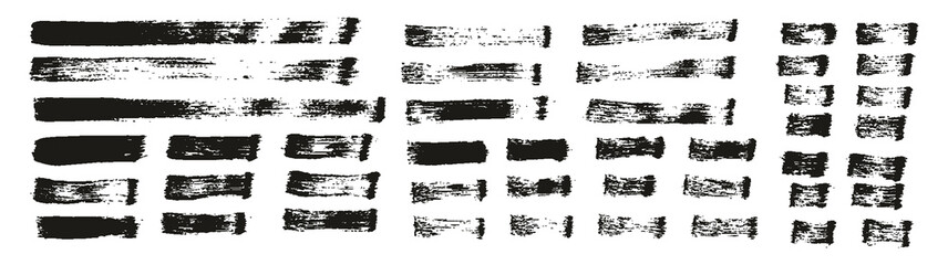 Flat Paint Brush Thin Straight Lines High Detail Abstract Vector Background Set 