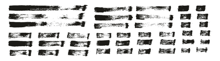Flat Paint Brush Thin Straight Lines High Detail Abstract Vector Background Set 