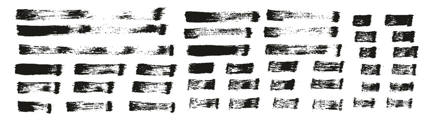 Flat Paint Brush Thin Straight Lines High Detail Abstract Vector Background Set 