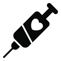 injection, immunization black simple icon decorative element for valentine's day.