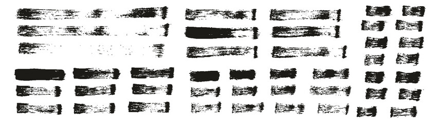 Flat Paint Brush Thin Straight Lines High Detail Abstract Vector Background Set 