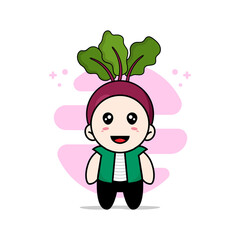 Cute men character wearing onion costume