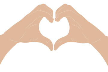 Fototapeta premium A heart made from hands. Cute love concept. Good for any project.