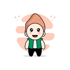 Cute men character wearing yam costume