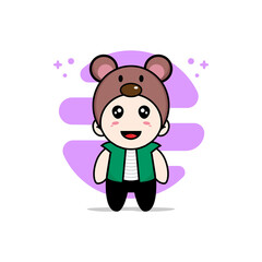 Fototapeta premium Cute men character wearing mouses costume.