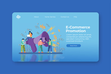 Modern flat design vector illustration. E-Commerce Promotion Landing Page and Web Banner Template. Online Shopping, Flash Sale, Big Sale Banner, Discount, Promotion Banner Design.