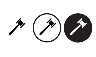 Hammer Auction icon black outline for web site design and mobile dark mode apps 
Vector illustration on a white background