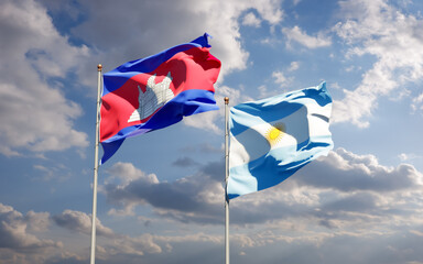 Flags of Argentina and Cambodia.