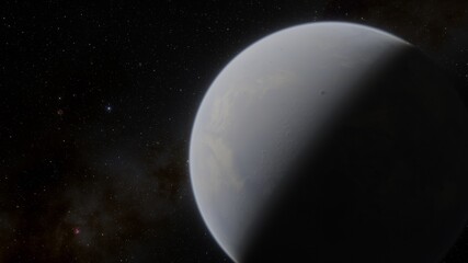Naklejka premium Planets and galaxy, science fiction wallpaper. Beauty of deep space. Billions of galaxy in the universe Cosmic art background 3d render 