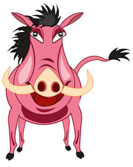 Animal wild boar wart hog on white background is insulated