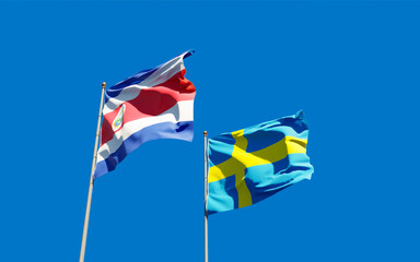 Flags of Sweden and Costa Rica.