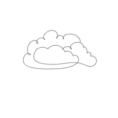Curving sky line art drawing style. Minimalist black linear sketch clouds. Vector illustration - 409600792