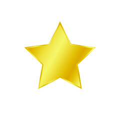 Obraz premium vector image of gold star like metal with embossing isolated on white background