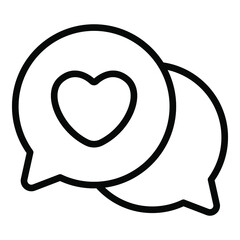 love chat, massage simple line icon collection for valentine day.