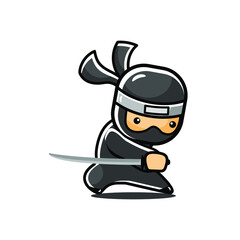 Little cartoon ninja mascot