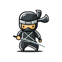 Little cartoon ninja mascot