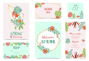 Collection of spring holiday with flower.Editable vector illustration for website, invitation,postcard and banner