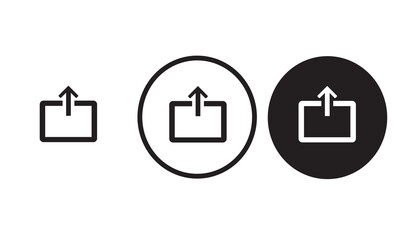 Share Screen icon black outline for web site design 
and mobile dark mode apps 
Vector illustration on a white background