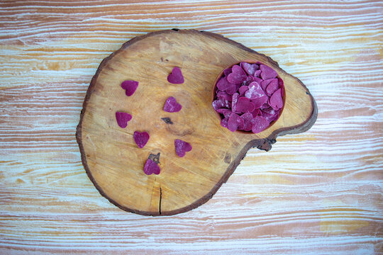 homemade beet paste in the form of hearts - Powered by Adobe