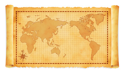 Fototapeta na wymiar Old vintage world map vector illustration