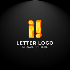 Luxury vector logotype. Double Letter i Logo. Logo for your Company, Business Card, Merchandise. Alphabet Logo, Symbol, Letter i Icon