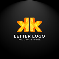 Luxury vector logotype. Double Letter k Logo. Logo for your Company, Business Card, Merchandise. Alphabet Logo, Symbol, Letter k Icon