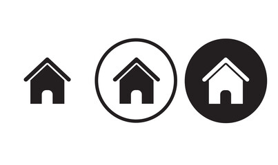 Fototapeta premium house icon black outline for web site design and mobile dark mode apps Vector illustration on a white background