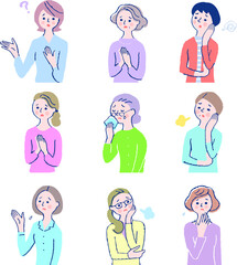 困る中高年女性9人　セット