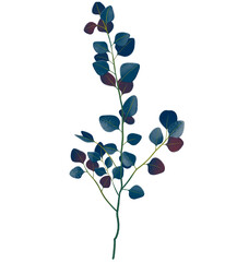 Blooming spring floral card. Spring bouquet. Vintage wedding invitation. Leaves in beautiful style on white background.