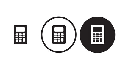 calculator icon black outline for web site design 
and mobile dark mode apps 
Vector illustration on a white background