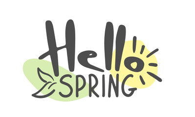 Vector line art with accent color. Lettering composition on the theme of the home garden. Logo, background, splash, wallpaper, website.