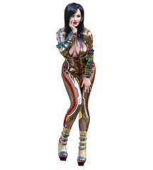 3D comics cosplay anime secret agent woman.