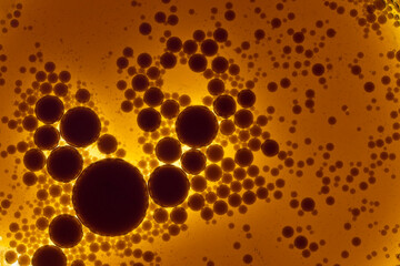 Abstract macro shot of olive oil and balsamic vinegar mixture