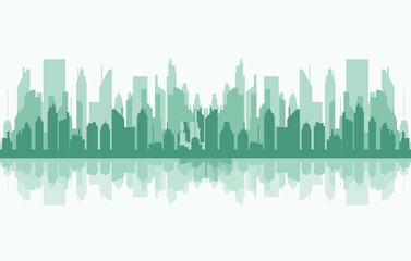 Fototapeta na wymiar simple design city silhouette illustration