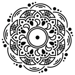 Black and white circle with patterns
