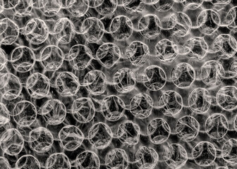 Abstract macro shot of an old bubble wrap texture