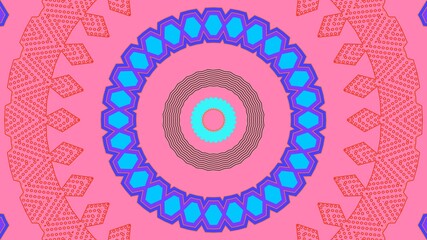 Elegant and modern symmetrical ornament and shapes isolated on pink background design