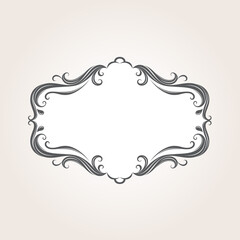 Beautiful floral frame in vintage style. Element for design