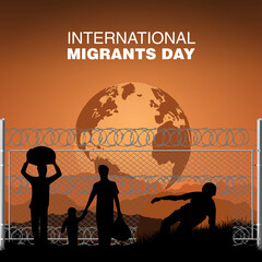international migrants day, dark background 