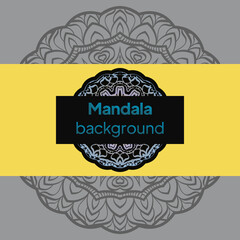 Mandala banner. Decorative flower mandala background with place for text. Vector illustration