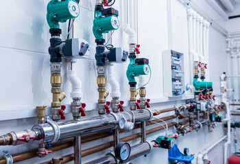 Boiler room equipment for modern heating system