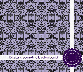 mirror seamless pattern with abstract floral and leave style. Repeating sample figure and line. For modern interiors design, wallpaper, textile industry. Vector illustration