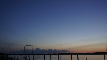 Obraz premium moon and sunset