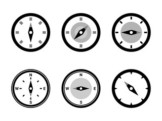 Flat Compass illustration symbol set