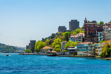 Fototapeta na wymiar Rumeli Hisari view from sea in Istanbul