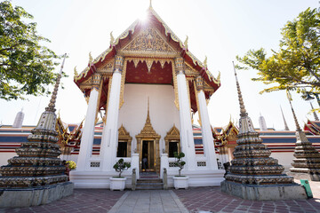 Amazing temple in Bangkok, Beautiful Wat Pho buddhist temple.