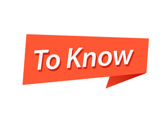 To Know banner design vector