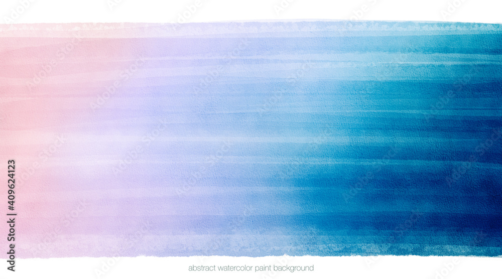Aufkleber abstract watercolor background by gradient colorful pastel color pink to blue with paper texture for