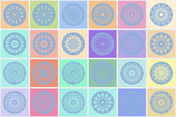 Set of decorative mandala element. Vector illustration