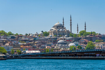 Naklejka premium Suleymaniye Mosque view from sea in Istanbul